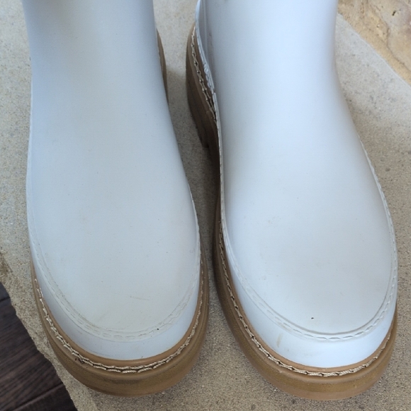 HUNTER I White Refined Stitch Detail Spurrey Short Wellies Rain Boots, 8 - Picture 3 of 13